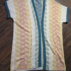 AUTUMN SKYE Bohemian Style Pastel Long Cardigan/Kimono Sweater NWOT/SIZE S